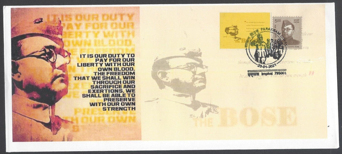 AOP India Subhas Chandra Bose Special cover with label