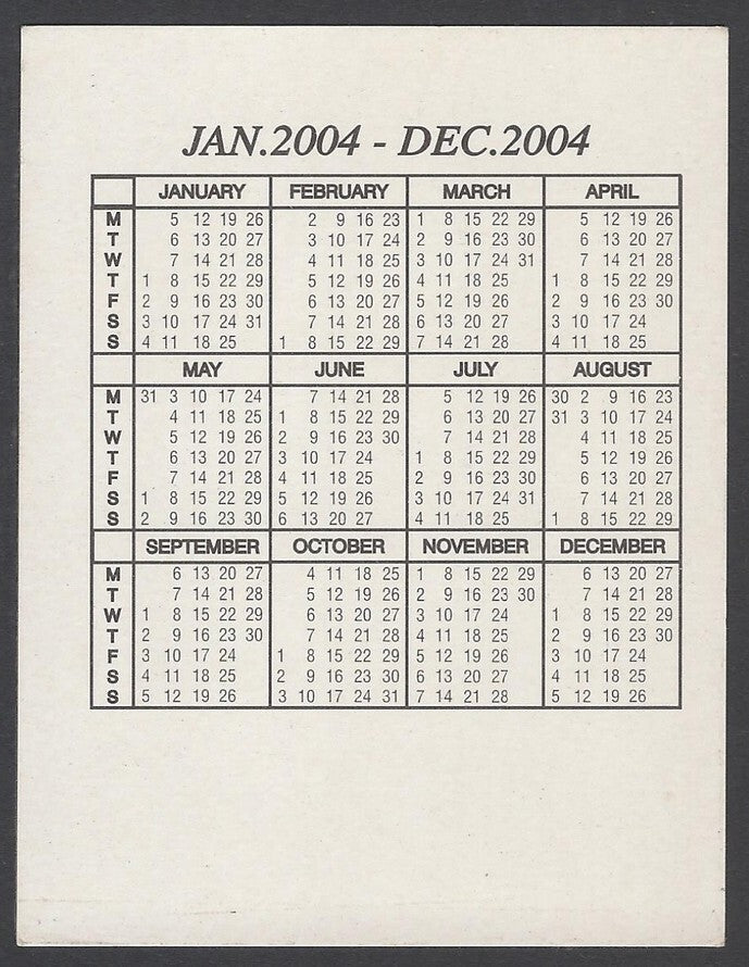 AOP India Bollywood 2004 Pocket Calendar TWINKLE KHANNA