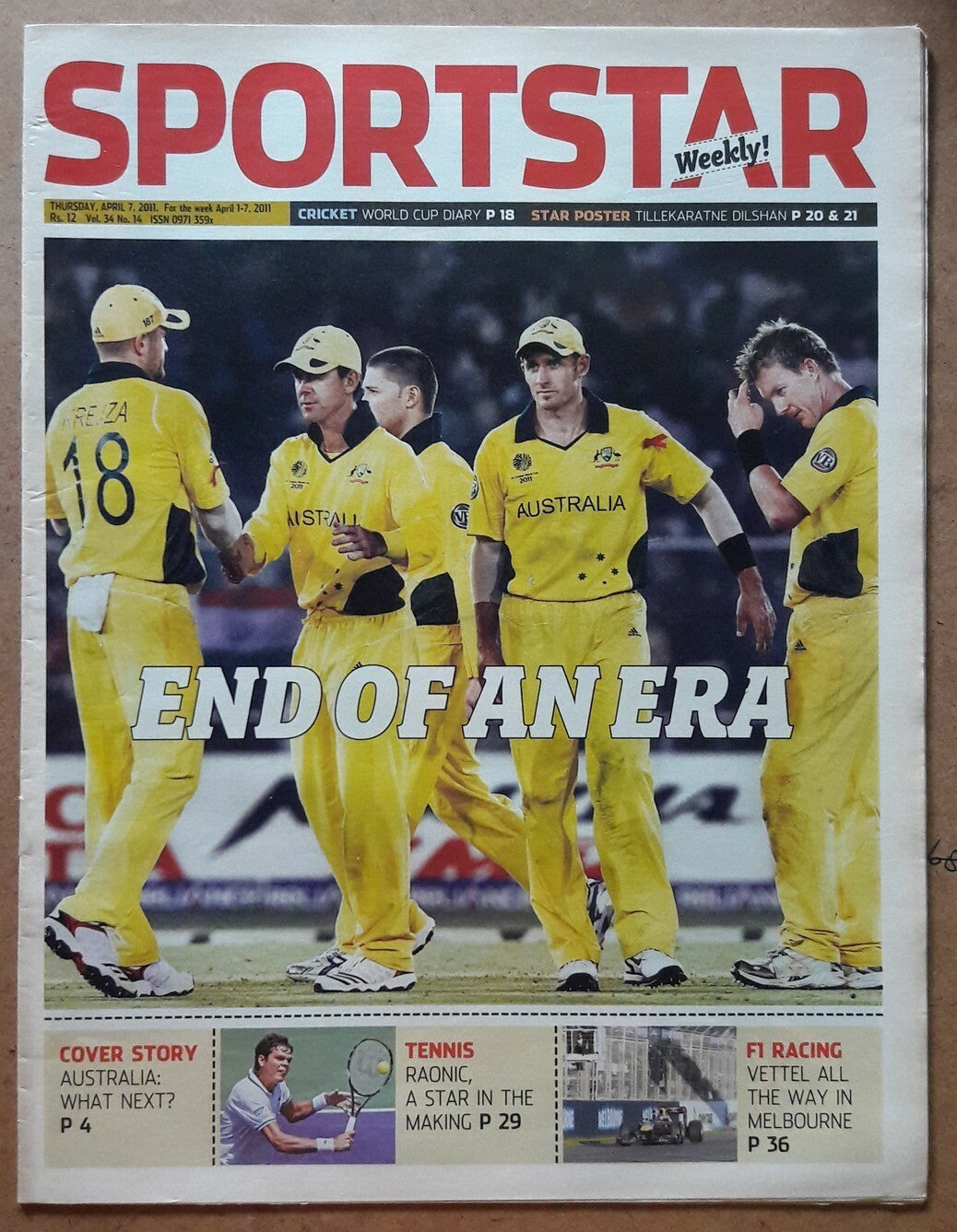 India Sportstar 2006-11 CRICKET cover issues 10” X 13” (5)