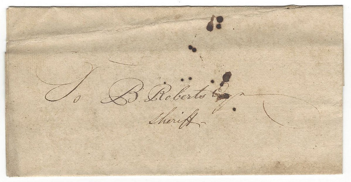 India 1828 pre-stamp cover to Browne Roberts Sheriff of Calcutta – no postmark Ӝ
