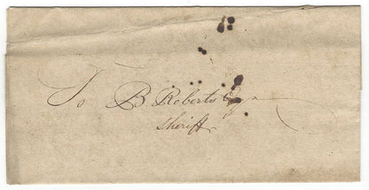 India 1828 pre-stamp cover to Browne Roberts Sheriff of Calcutta – no postmark Ӝ