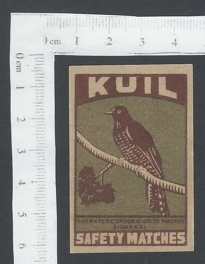 India vintage matchbox label KUIL (Koel)