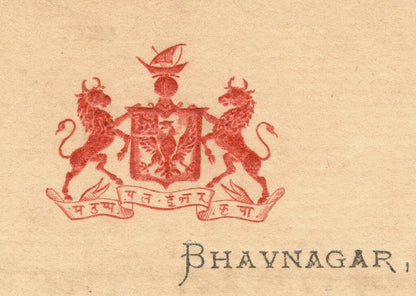 AOP India Bhavnagar State herald crested lettersheet 1908