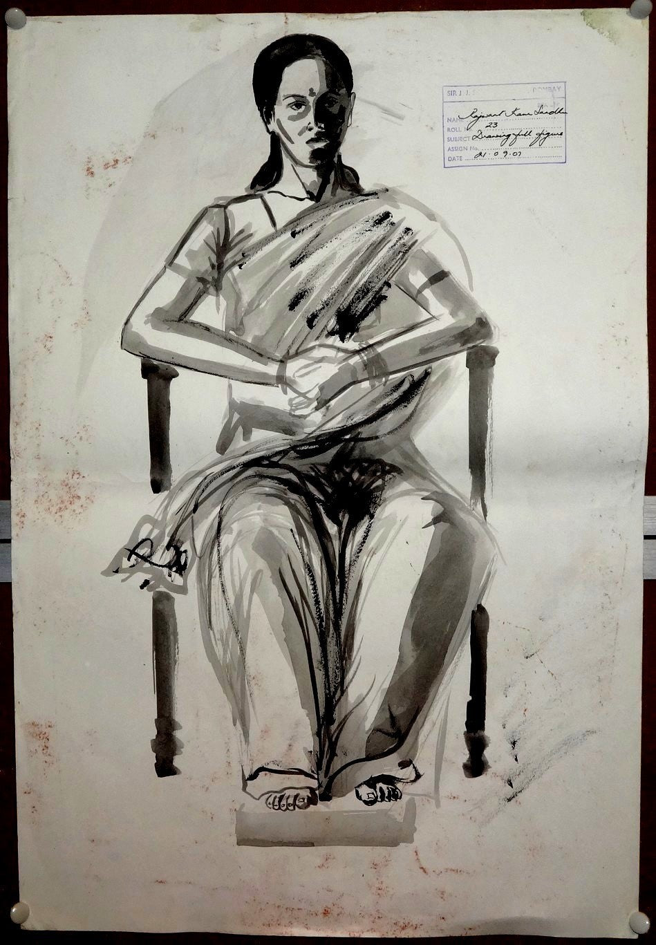India PEOPLE OF INDIA #4 (+ on back) by Rajwant Kaur Sandhu 15” x 22” zaz