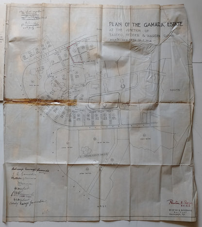 AOP India 1935 Indenture & MAP : Gamadia Estate 1932 signed F.E. Dinshaw, etc.