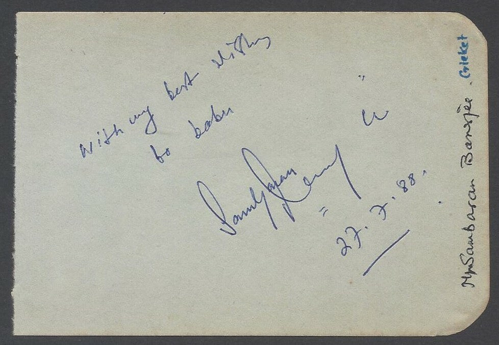 AOP Cricket SAMBARAN BANERJEE India autograph 