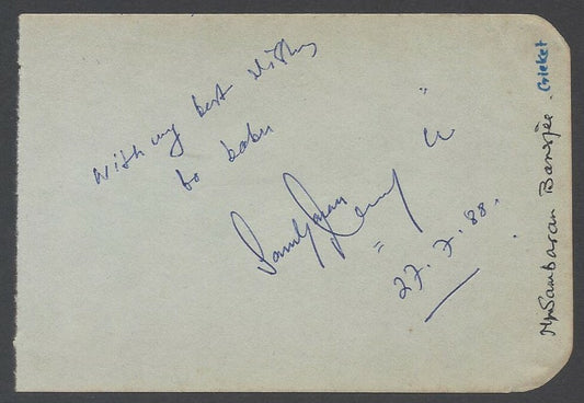 AOP Cricket SAMBARAN BANERJEE India autograph 