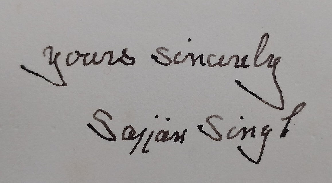 Ratlam State India 1941 multicolour crested letter signed Maharaja Sajjan Singh