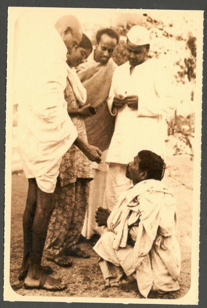 AOP  India full back pictorial 50p Gandhi postal card GANDHI 