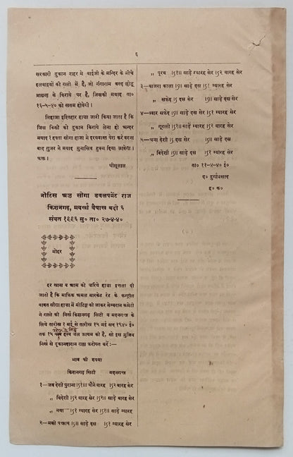 (AOP) India 1940-44 KISHANGARH STATE GAZETTE (8)