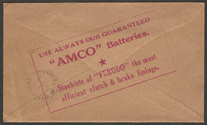(AOP) India 1940 automobile dealer's advertisement cover LAKSHMI MOTOR WORKS