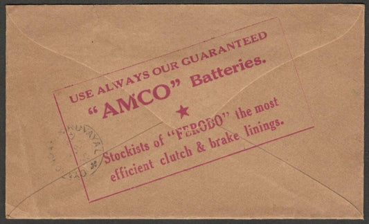 (AOP) India 1940 automobile dealer's advertisement cover LAKSHMI MOTOR WORKS