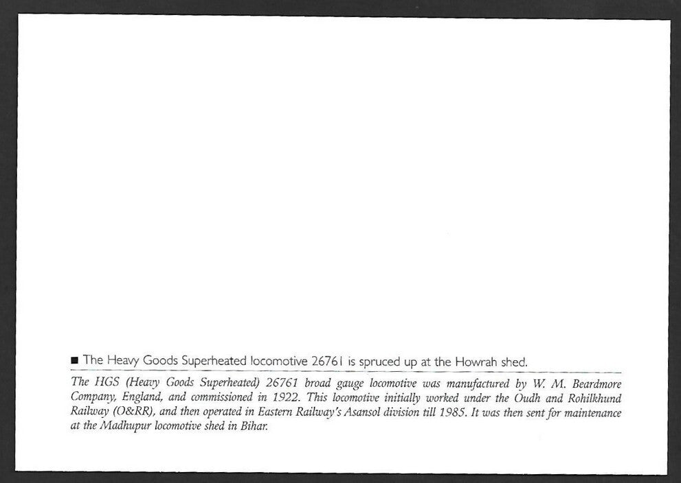 India 2013 50 Year of Railway Worshops maxi card Heavy Goods Locomotive 2676I