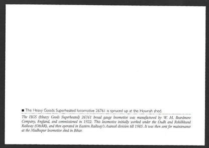 India 2013 50 Year of Railway Worshops maxi card Heavy Goods Locomotive 2676I
