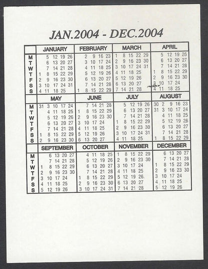 AOP2 India Bollywood 2004 pocket calendar BIPASHA BASU 