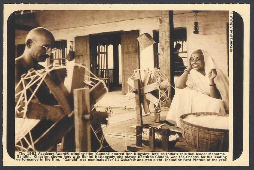 AOP India full back pictorial 50p Gandhi postal card GANDHI 