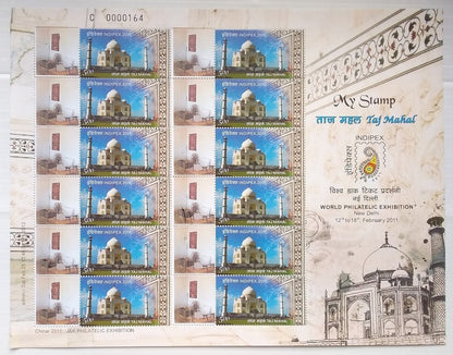 India 2011 Personalised stamp Sheetlets MNH Gandhi Sabarmati Ashram x4 different