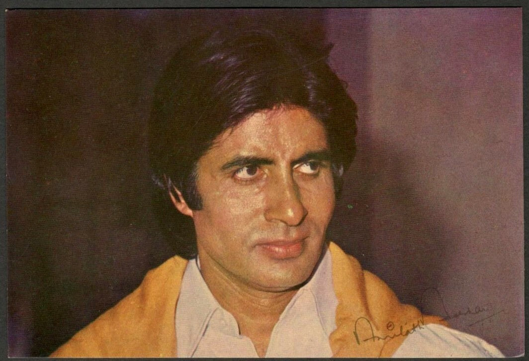 India Bollywood vintage postcard facsimile signature AMITABH BACHCHAN ELAR 527