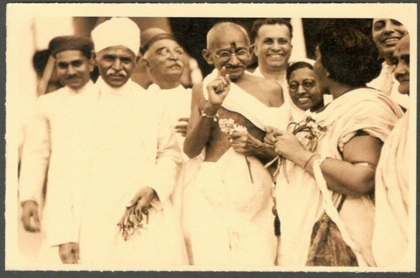 AOP India full back pictorial 50p Gandhi postal card GANDHI 