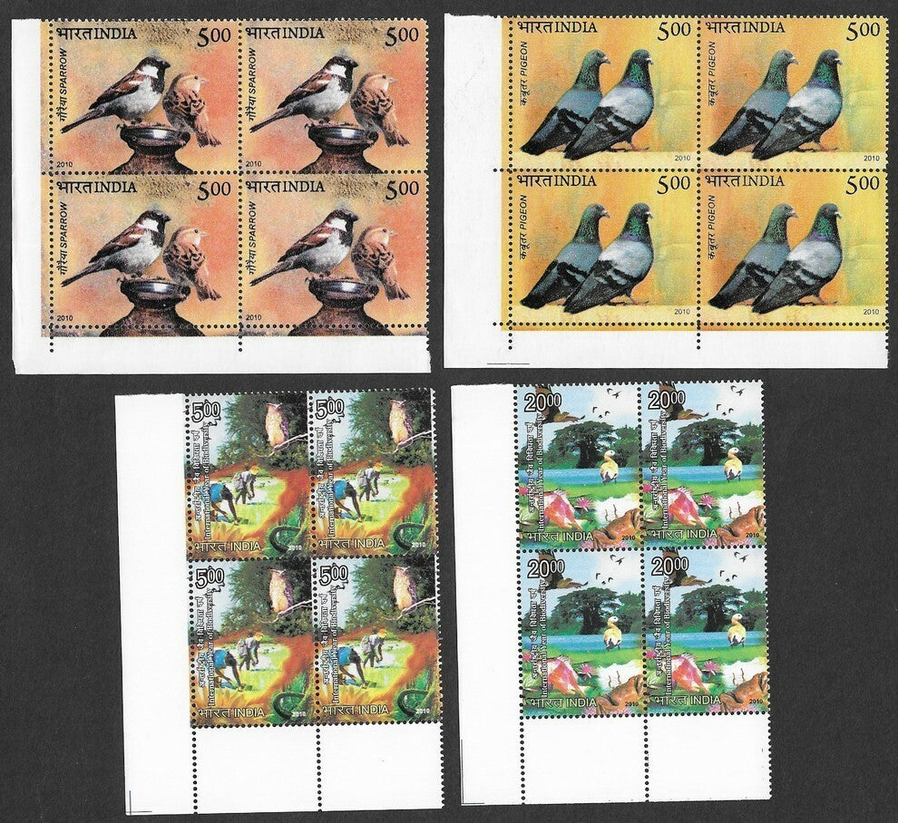 India 2010 Year Pack / set blocks of 4 MNH