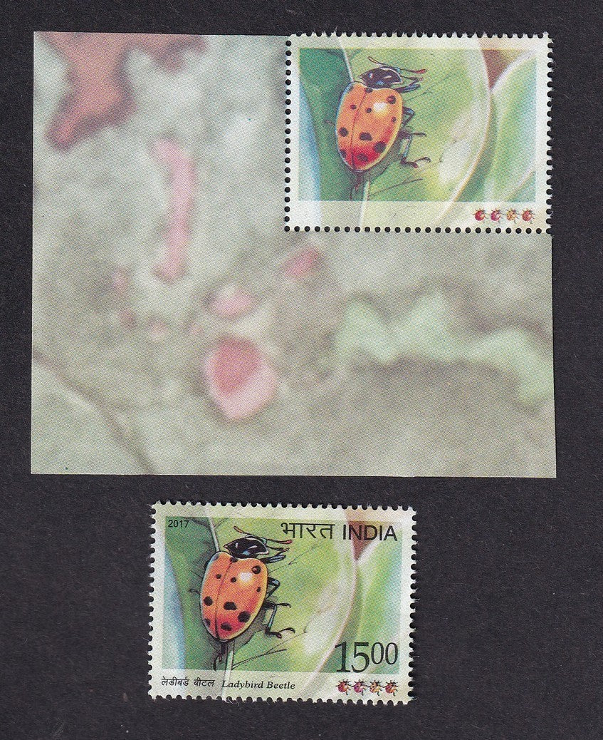 India 2017 Ladybird Bettle BLACK (India & value) OMITTED MNH