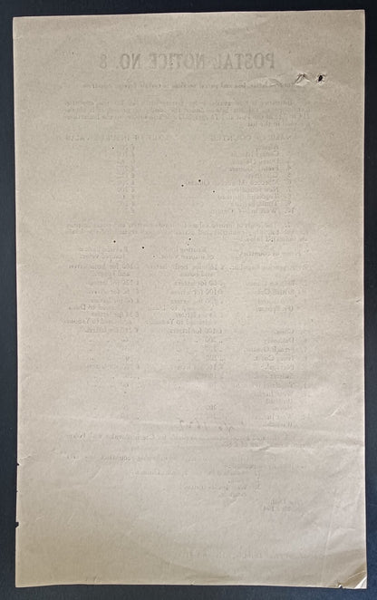 India POSTAL NOTICE No. 8 5th May 1947 Insured Letter Services + CIRCULAR No. 7