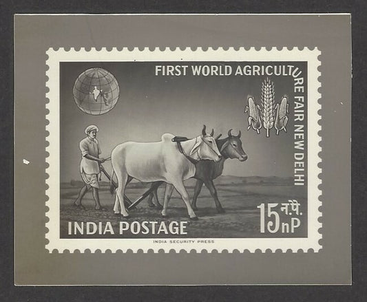 India 1959 First World Agricultural Fair photographic proof