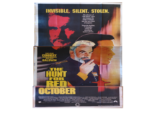 THE HUNT FOR RED OCTOBER Sean Connery 1990 3 sheet India poster