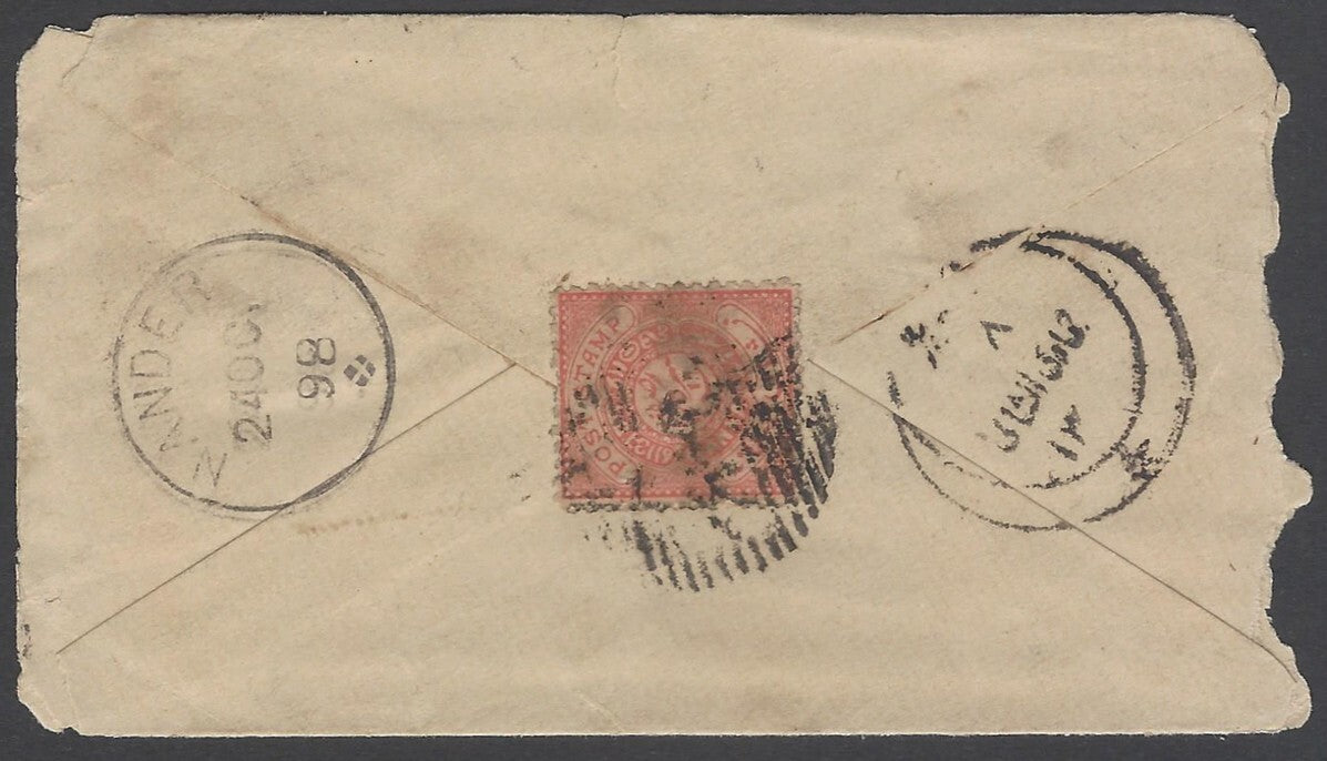 AOP India Hyderabad State + India 1898 combination cover