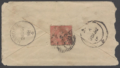 AOP India Hyderabad State + India 1898 combination cover