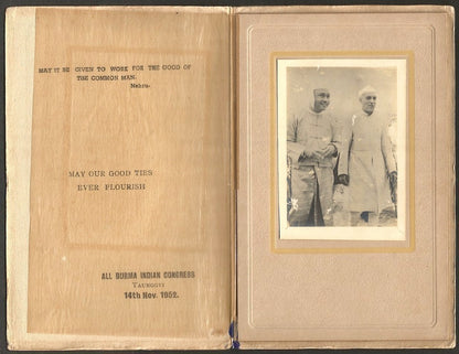 ALL BURMA INDIAN CONGRESS 1952 Taunggyi Nehru Visit photo souvenir FAULTS