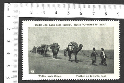 Vintage OVERLAND TO INDIA poster stamp - FARTHER ON TOWARDS EAST zaz
