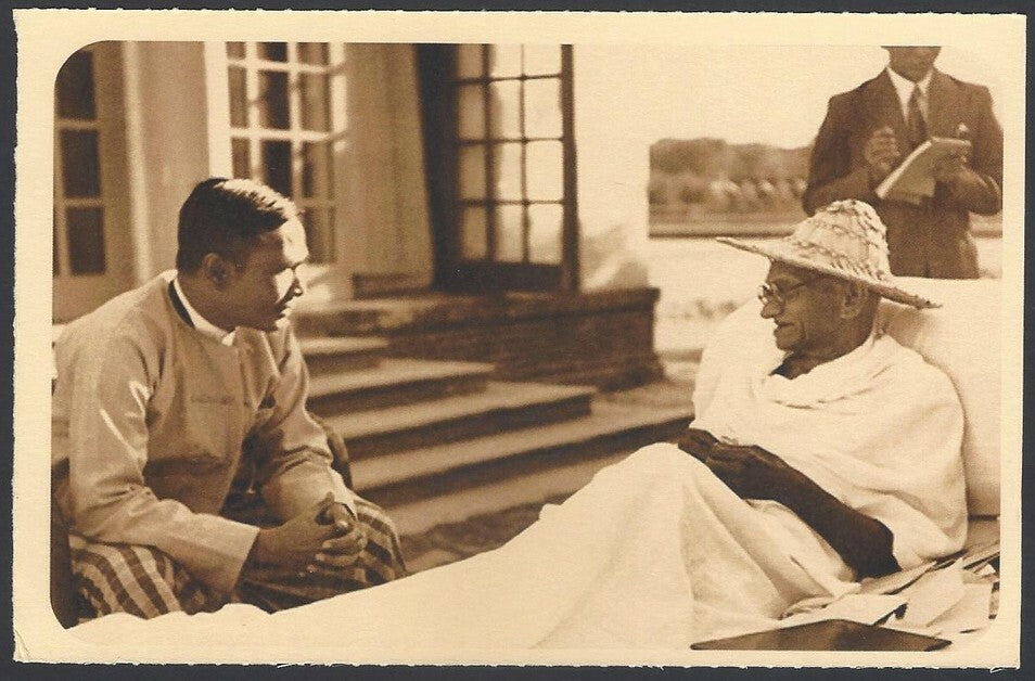 AOP India full back pictorial 50p Gandhi postal card GANDHI 