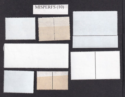 India - collection of modern misperf errors MNH (7 items)