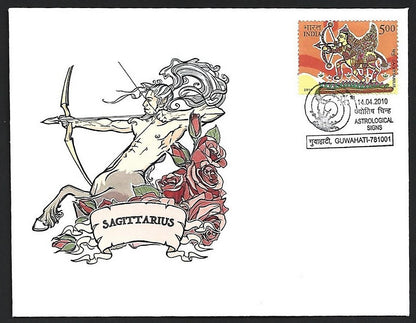 (AOP) India 2010 Zodiac SAGITTARIUS private FDCs (3)