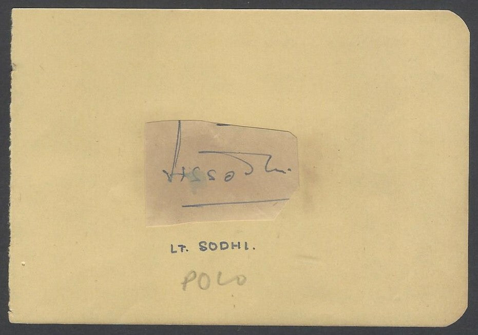 AOP India POLO Lt. H S Sodhi signed autograph book page