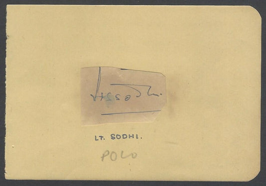 AOP India POLO Lt. H S Sodhi signed autograph book page