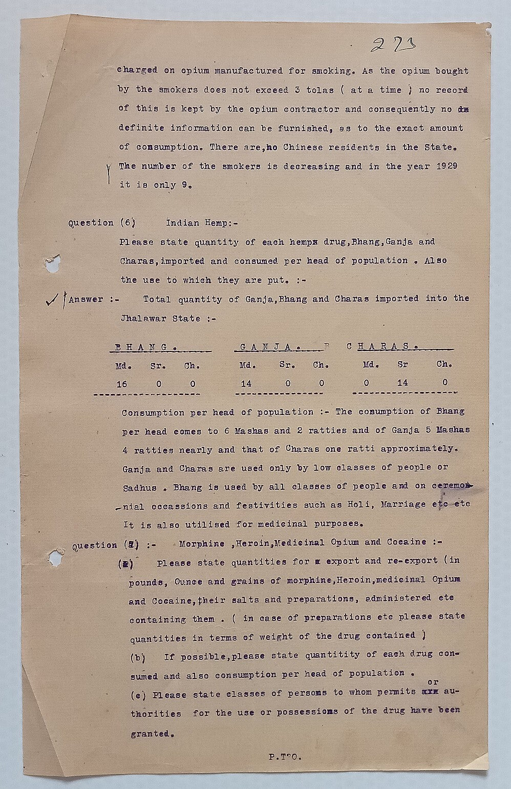 AOP India Official correspondence - OPIUM & OTHER DANGEROUS DRUG 1929-30