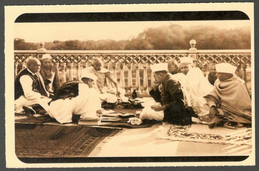 AOP India full back pictorial 50p Gandhi postal card GANDHI 