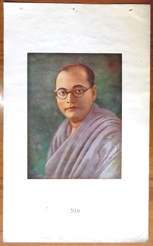 India 1941 10.5” x 17.5” poster SUBHAS CHANDRA BOSE Oriental Calendar Cal