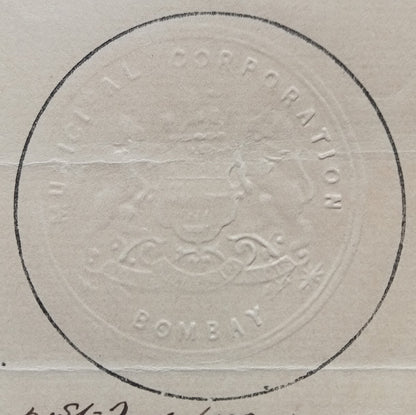 AOP India Special Adhesive KEdVII 100R & KGV 5r & 20R on 1916 indenture & map