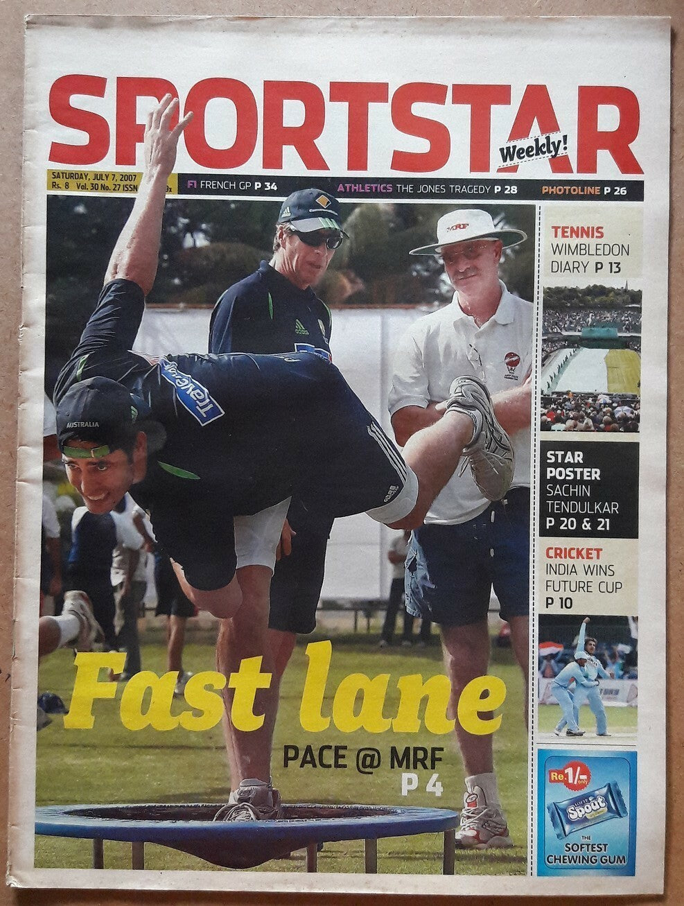 India Sportstar 2006-11 CRICKET cover issues 10” X 13” (5)