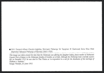 India 2010 Princely States maxi card Sayajirao III Gaekwad Maharaja of Baroda