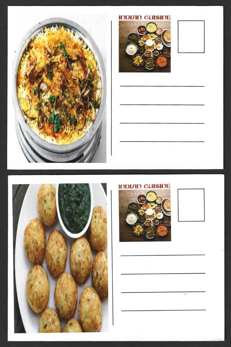 India 2017 Indian Cusine set of 24 maxicards