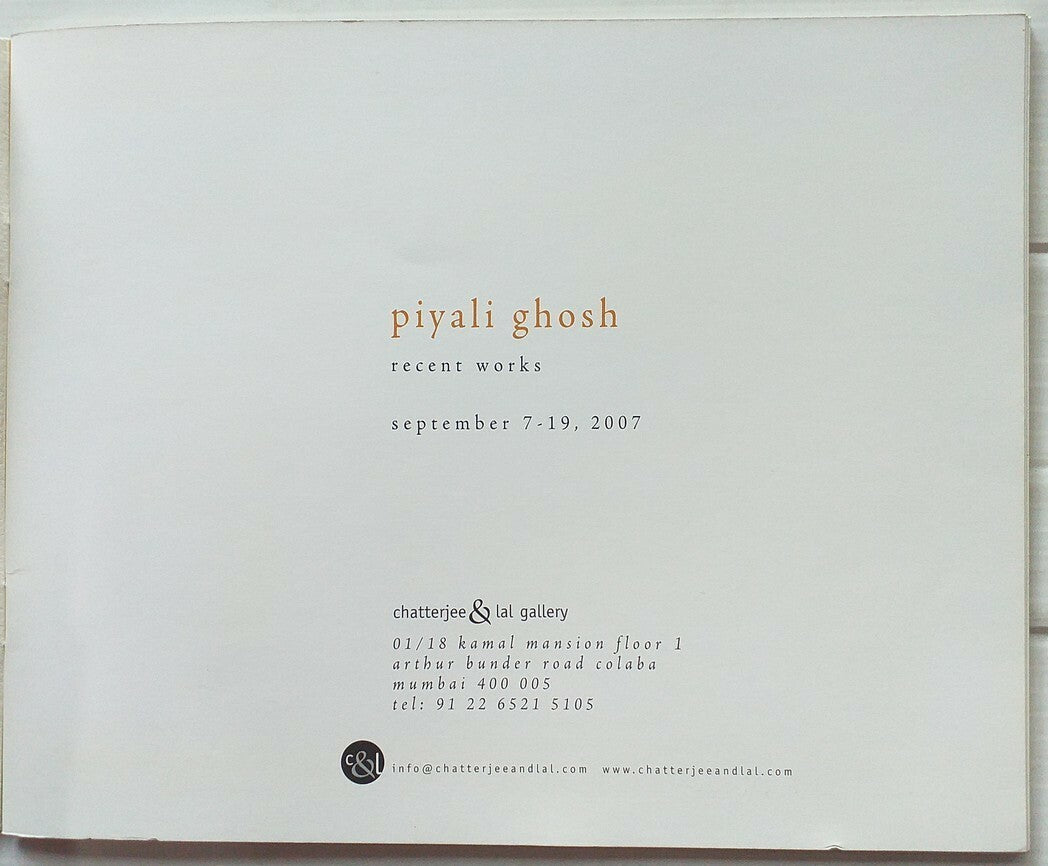 India Contemporary Art PIYALI GHOSH 2006 Exhibition souvenir 10 pages