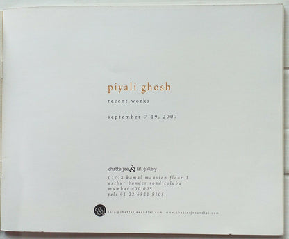 India Contemporary Art PIYALI GHOSH 2006 Exhibition souvenir 10 pages