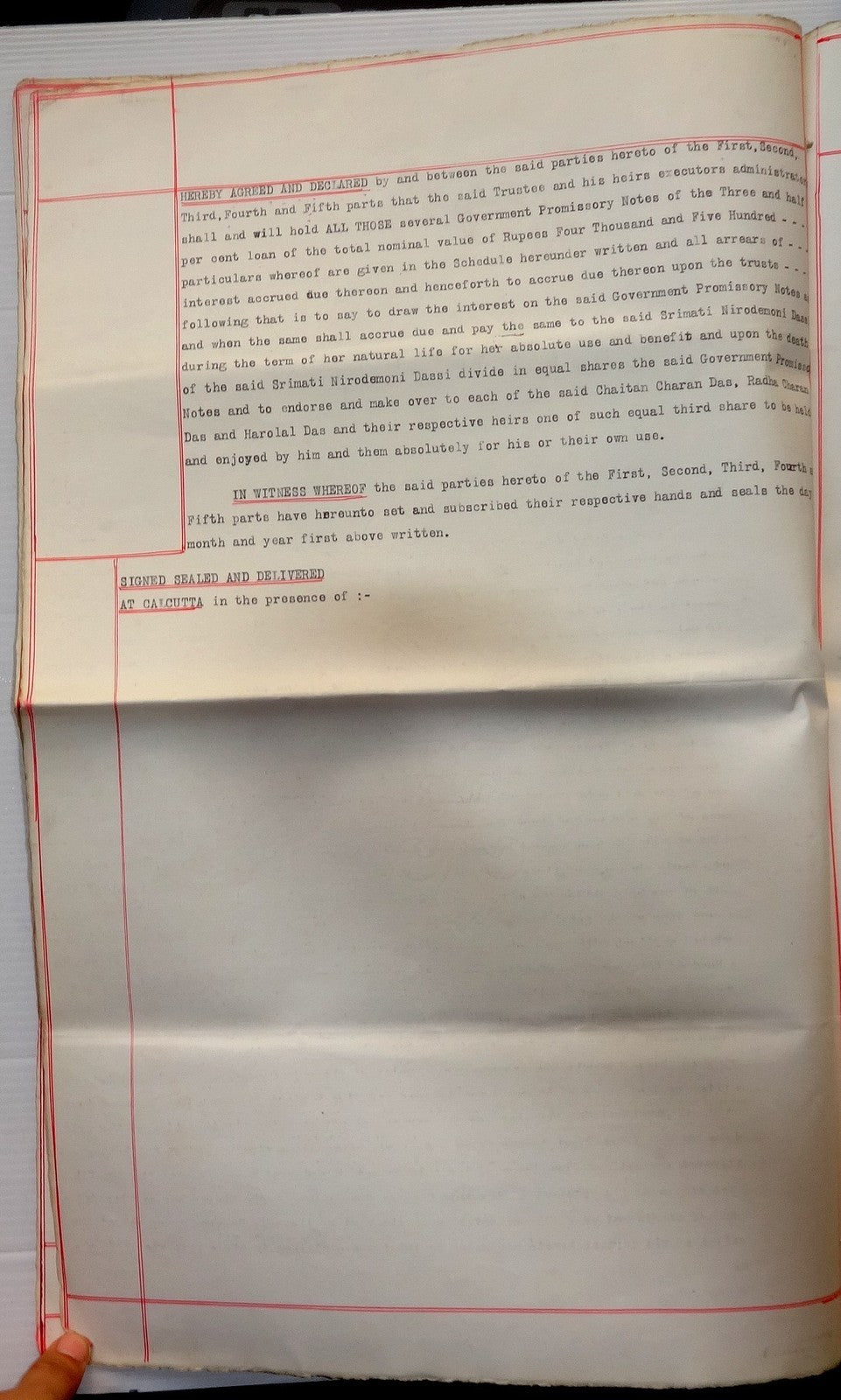 India 1939 Indenture with KGV 30R etc