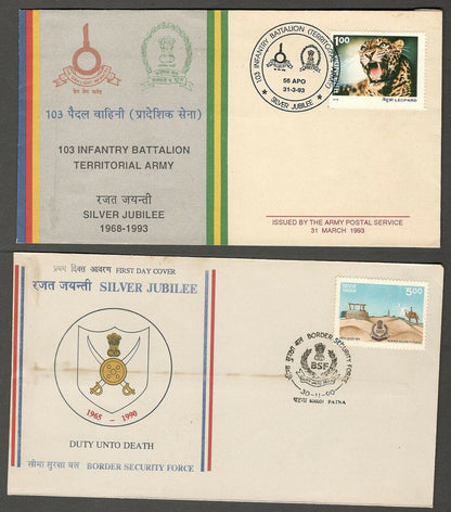AOP India 1990-93 Regimental FDC First Day covers (10)