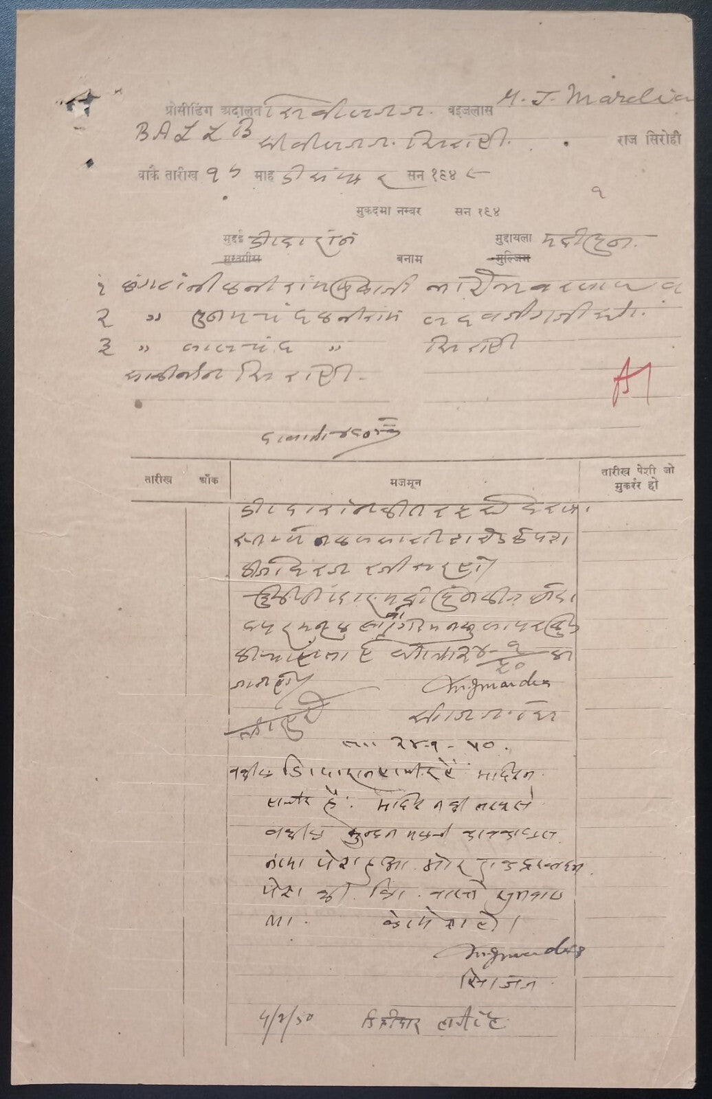 India - a combination of India KGVI & DHAR STATE Court Fees on 2 documents