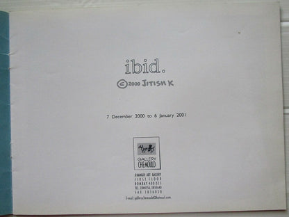 India Contemporary Art JITISH KALLAT 2000-2001 Exhibition souvenir 8 pages